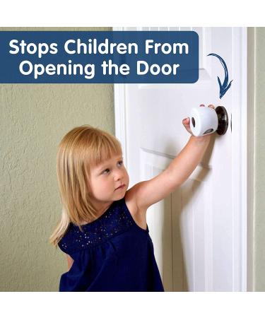 4-Pack Childproof Door Knob Covers - Easy to Install Child Safety Door Knob Cover with No Tools Needed - Reusable  White Baby Proof Door Knob Covers - Door Safety for Kids Made Easy by Wittle - Buy Online on SooperMarket.com