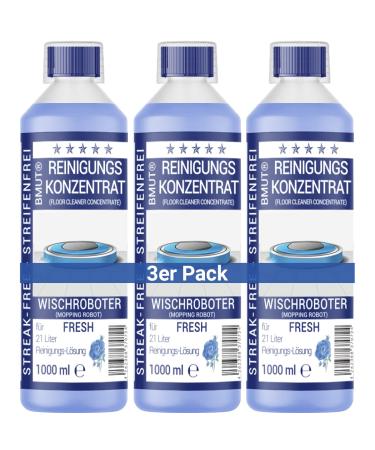 3x 1000ml wiping robot cleaning agent concentrate with fresh fragrance & dosing cup |Strip -free & foam arm |Suction wiper |Soil cleaner 3 l (1 Pack)
