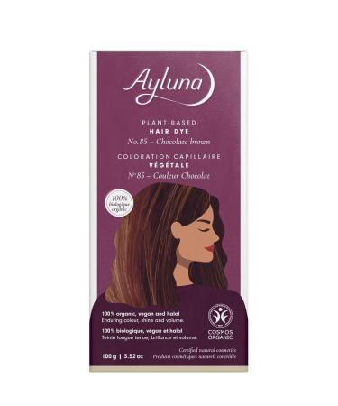 Ayluna Herbal Hair Color No. 85 Chocolate Brown - 100g Pack | Natural Vegan & Eco-Friendly Hair Dye - Buy Online on SooperMarket.com