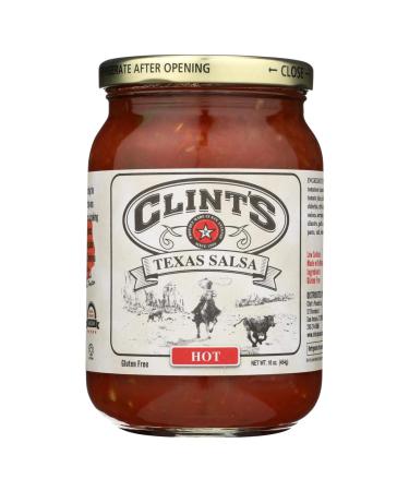 Clint's Hot Texas Salsa, 16 Ounce (Pack of 6)