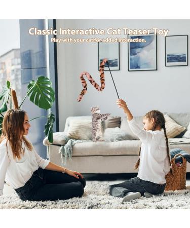 Jeffdad 2-Piece Interactive Cat Wand Toy Interactive Cat Wand Leopard Ribbon Toy fits most cats and kittens - Buy Online on SooperMarket.com