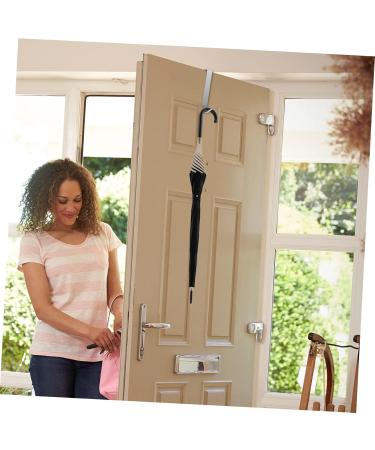 STOBAZA 2pcs Metal Coat Hanger Over The Door Hanger Towel Hanger Bathroom Shower Door Bathroom Door No Nails 17x3cm Silver - Buy Online on SooperMarket.com