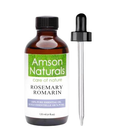 Rosemary Essential Oil 4oz / 120ml by Amson Naturals -100% Pure & Natural Rosemary oil for Hair Skin Nails and Diffusers.