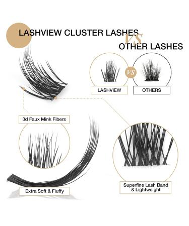 LASHVIEW DIY Eyelash Extension Kit | Natural Pre-cut Cluster Lashes with Glue and Tweezers | Synthetic, Reusable, Featherlight | MY DAY Mix 12/14mm - Buy Online on SooperMarket.com