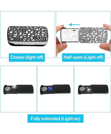 3 Pieces Jewelers' Loupe  30X 60X 90X Illuminated Jewelers Eye Loupe Magnifier  Portable Loupe Magnifier with UV Black Light  with 10x Loupe Magnifier for Jewelry Coins Gems Stamps Watches Rocks - Buy Online on SooperMarket.com