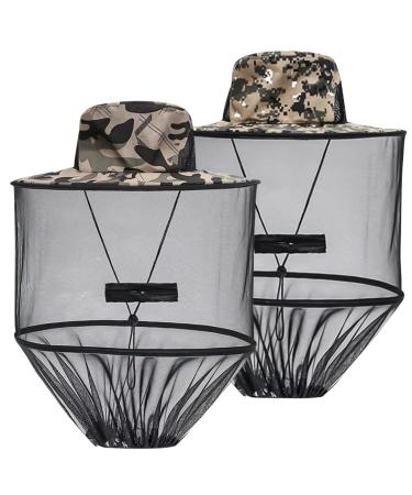 Toatelu beekeeper hat Moskitonetz hat mosquito hat: 2 pieces outdoor angel hat cap beekeeping hat head hat mosquito net cap foldable beekeeping hat mosquito net for outdoor camping hiking gardening