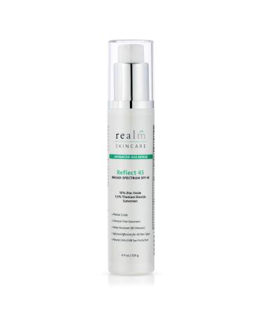 Reflect SPF 45 Mineral Face & Body Sunscreen Zinc Oxide | Facial Sunblock Moisturizer with SPF | All Skin Types | Chemical-Free | Reef-Friendly Full Spectrum | Pregnancy Breastfeeding Safe | 4.9 Fl OZ