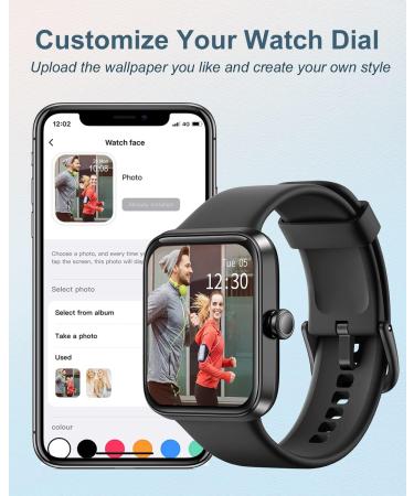 24/7 Heart Rate Blood Oxygen Sleep Tracker Smart Watch Fitness Tracker | Waterproof Touchscreen Smartwatch for Men Women - Black - Buy Online on SooperMarket.com