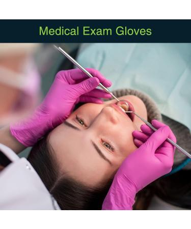 Fuchsia Hot Pink Nitrile Disposable Gloves - 50 Count - Medium 3 Mil - Powder & Latex Free - Medical Exam & Food Safe Gloves - Buy Online on SooperMarket.com
