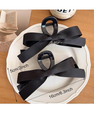 Zufio Claw Clip with Bow for Thin Hair - Black Hair Bow for Women and Girls - Buy Online on SooperMarket.com
