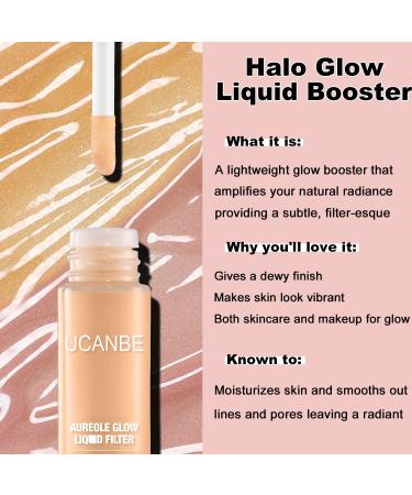 Halo Glow Liquid Filter Primer - Radiance Booster for Glowing Skin | Vegan & Cruelty-Free | #03 Medium/Tan with Brush - Buy Online on SooperMarket.com