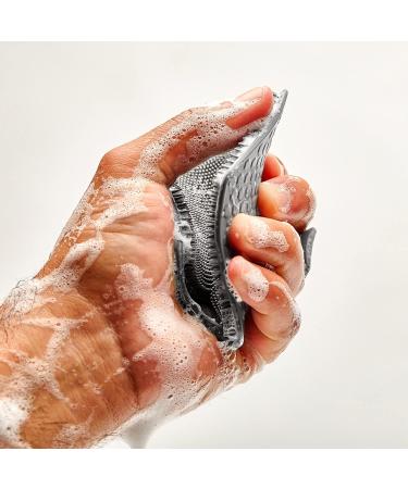 Tooletries Ultimate Scrubber Set - 2X Scrubbers & Holders - Silicone Organizer for Shower & Bathroom - Grey - Buy Online on SooperMarket.com
