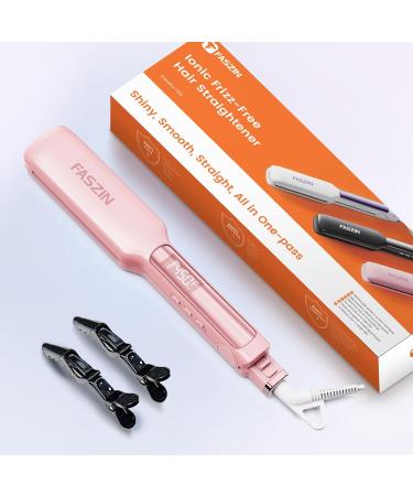 Professional Hair Straightener - 1.65" Titanium Flat Iron with 30s Rapid Heat 10 Temp Levels (260-450 ) LED Display - Pink - Buy Online on SooperMarket.com