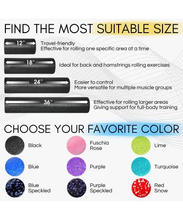 YES4All High-Density Foam Roller - 30/45/60/90 cm for Muscle Relief Yoga & Self-Massage - Purple Speckled - Buy Online on SooperMarket.com