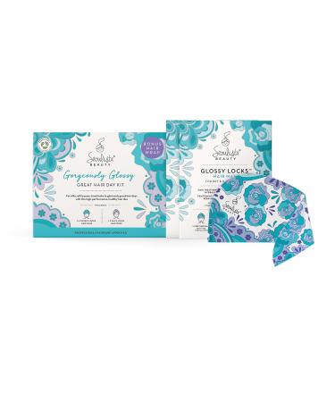 Gorgeously Glossy Great Hair Day Kit | Glossy Locks Hair Mask treatment perfect for dry and damaged hair | Silky Locks Hair for Quick-Drying Hair Wrap- Microfibre Friction-Free Drying