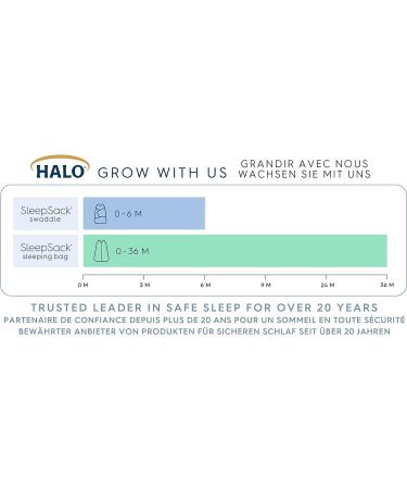 HALO Baby Sleeping Bag Swaddle | 1.5 TOG SleepSack | White 100% Cotton | Easy Zip Access | Newborn Sleep Sack | Boys & Girls 4-6 Months - Buy Online on SooperMarket.com