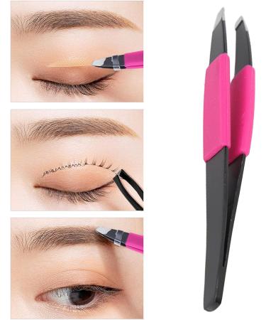 Eyebrow Tweezer Slant Pointed Precision Tweezers for Eyebrows and Ingrown Hair Removal Black Stainless Steel Portable Professional Eyebrows Trimming Tool for Women and Men - Buy Online on SooperMarket.com