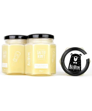 BeeHype Salted Honey Raw Wildflower Honey with Alpine Rock Salt - Low-Calorie Vegetarian Alternative - 250g - Buy Online on SooperMarket.com