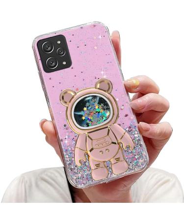 Tivenfezk Nadoli for Xiaomi Redmi 12 Treibsand B r Astronaut Hidden Stand Shell caricature glitter astronaut stand soft silicone bling cell phone case transparent protective cover xiaomi redmi 12 pink