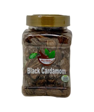 Desi Kitchen Spices All Natural | Salt Free | Vegan | NON GMO | Black Cardamom (Kali Elaichi) 127gm (4.5 oz)