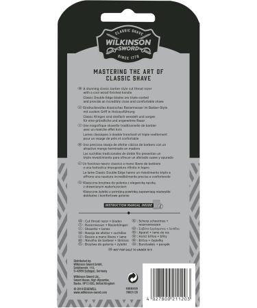 Wilkinson Sword Vintage Razor with 5 Double Blades - Classic Precision Shaving Set | Interchangeable Sounds (6 Pieces) - Buy Online on SooperMarket.com