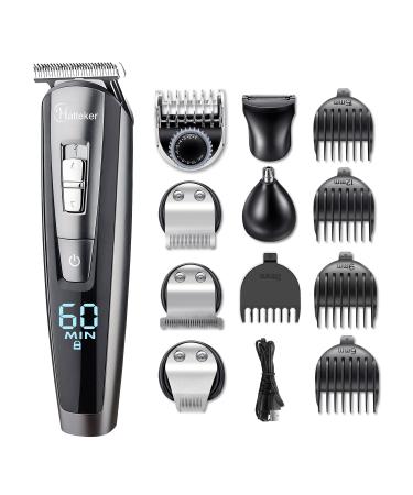Hatteker Hair Clippers Beard Trimmer for Men Hair Trimmer Cordless Grooming Kit Haircut Kit for Men Kids Adults Upgrade Hair Trimmer with LED Display USB Rechargeable Wet & Dry