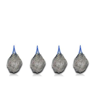 4x Heunetz horses Extra tightly mesh + 4x free carabiner species -appropriate feeding improved digestion & well -being of the animals hay grass food straw feeding net heusack 4.5 kg filling weight 4x dark blue