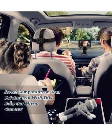 Baby Car Mirror for Back Seat 4.3 HD 1080P Camera | 360 Night Vision | Shockproof Rear View Mirror for Kids | Essential Car Accessory for New Parents - Buy Online on SooperMarket.com