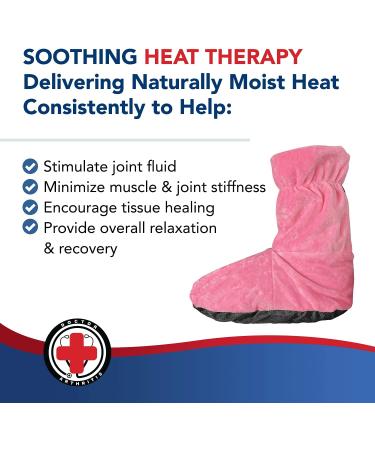 Doctor Developed Heated Booties - Foot Warmers for Women & Men - Heat Therapy Socks with Microwavable Heating Pad - Pink - One Size - Buy Online on SooperMarket.com
