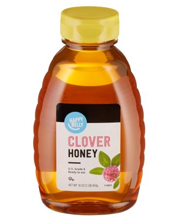 Amazon Brand - Happy Belly Clover Honey, 16 Ounce