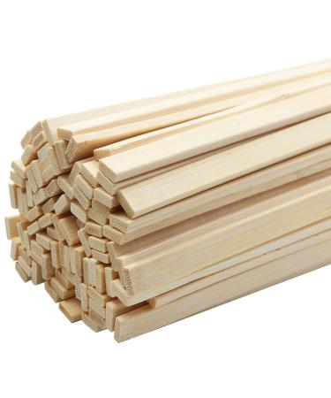 Fansunta 100pcs 15 Inch Strong Natural Bamboo Sticks  Wooden Craft Sticks  Extra Long Sticks  Wood Strips for Craft Projects  3/8 Inch Width