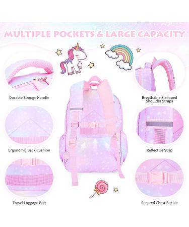 BYXEPA Girls Backpack - Cute School Kids Book Bag with Compartments for Students - Purple Kids' School Bag - Buy Online on SooperMarket.com