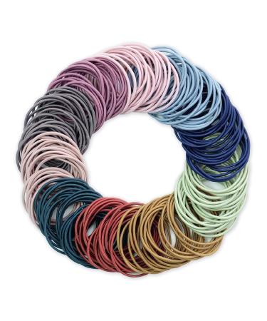 Hanyousheng Elastic Hair Bands Hair Ties 200 PCS Ponytail Holders Hair Tie 2mm Elastic Hair Ties Ponytail Holders Hair Bands Hair Bobbles for Women Girls (Multicolor) Multi-colored