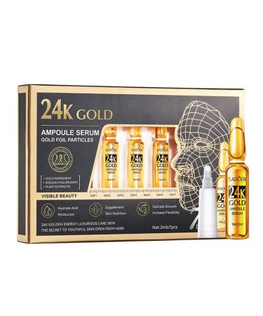 24K Serum Niacinamide Serum Concentrated Ampoules for Face Serum Collagen Booster for a Natural Face Lift Anti-Aging Serum Strengthen the Skin Barrier Deep Hydrating 7x2ml Ampoule Serum