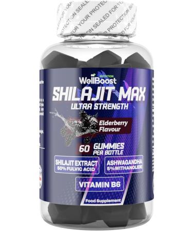Shilajit Max Strength Gummies, 1000mg Shilajit Extract, 1000mg Tyrosine, 1000mg VIT C and 350mg Magnesium, Vegan Sugar Free with BlackBerry Flavour - Buy Online on SooperMarket.com