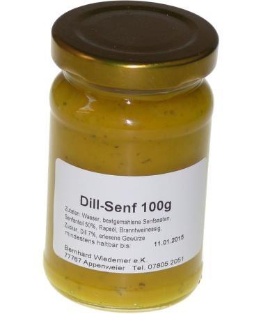 Wiedemer - refreshing dill mustard made of fresh preparation with selected natural vegan ingredients - 1 glass of 100g gourmet mustard for salmon salad dressing meat fish cheese and much more.