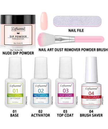 Lofuanna Nude Pink Dip Powder Nail Kit - Easy DIY French Manicure at Home or Salon - No UV/LED Needed - Buy Online on SooperMarket.com