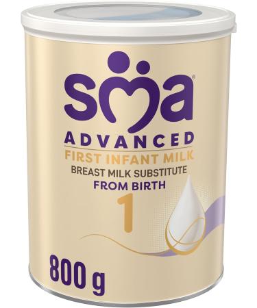 SMA Advanced 1 First Infant Baby Milk Powder Formula | From Birth 800g (Pack of 1)