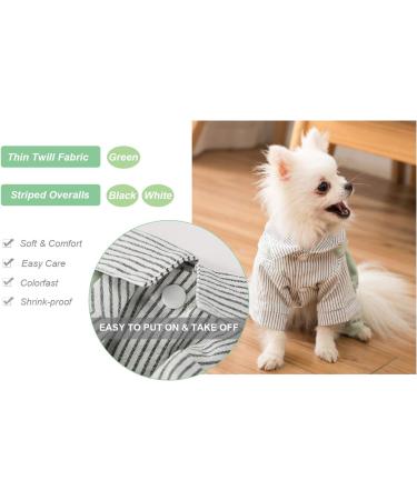 HOODDEAL Dog Striped Shirts Cozy Breathable Denim Overalls Pet Jumpsuit Cute Stretchy Puppy Christmas Costumes Outfits (XL  Green) XL Green - Buy Online on SooperMarket.com