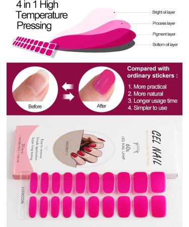 Kalolary 20PCS Solid Color Gel Nail Polish Strips | Self-Adhesive Wraps with Nail File | Rosy - Buy Online on SooperMarket.com