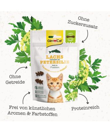 Gimcat Soft Snacks Salmon with Parsley - Sugar-Free Protein-Rich Cat Treats - 60g Bag - International Shipping Available - Buy Online on SooperMarket.com