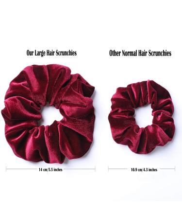 Whaline 6 Big Velvet Hair Scrunchies - Soft Elastic Bands for Women - 6 Dark Colors - Buy Online on SooperMarket.com
