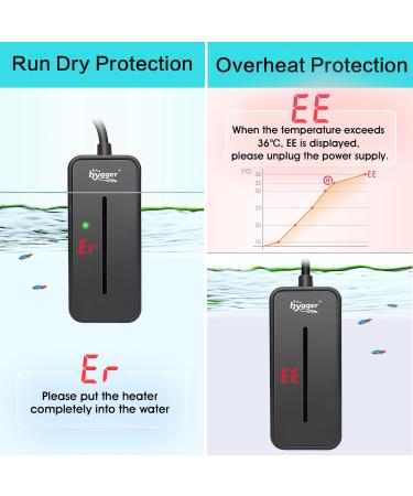 Hygger Mini Aquarium Heater 100W - Ideal for 38-76L Tanks | Thermostat for Fresh & Saltwater Aquariums - Buy Online on SooperMarket.com