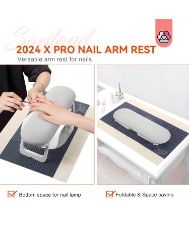 SAVILAND Foldable Nail Arm Rest | Soft Leather Nail Pillow & Non-Slip PVC Mat for Nail Techs | Essential Salon Accessory for Acrylic Nails - Buy Online on SooperMarket.com