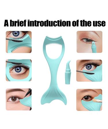 SHANPIN Silicone Winged Eyeliner Stencil and Mascara Guard - Mermaid Design | Reusable Cosmetic Tool for Perfect Eye Makeup - Buy Online on SooperMarket.com