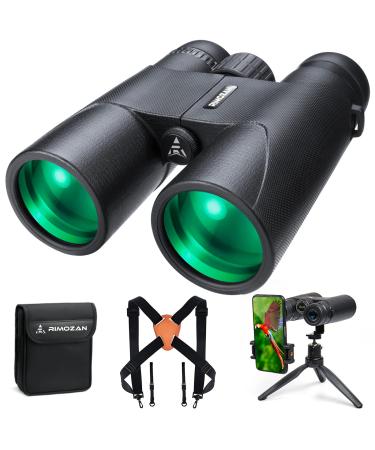 12x42 HD Binoculars for Adults with Binocular Harness Strap and Upgraded Phone Tripod and Adapter 12x42 High Definition Binoculars for Bird Watching 12x42 Binoculars for Hunting Hiking Gifts for Men