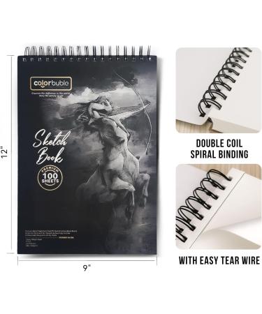 Sketch Book 9x 12  Premium Drawing Paper 100 Sheets of Top Spiral Bound Drawing Pad for Adults and Kids  1 Pack (68LB/100GSM) - Buy Online on SooperMarket.com
