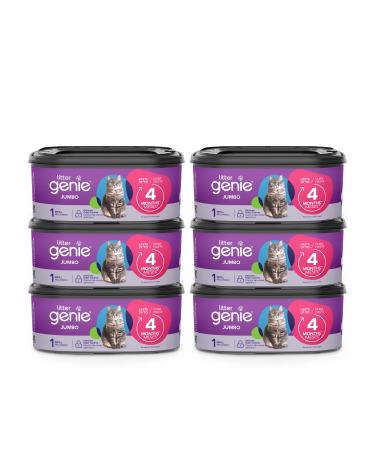Litter Genie Refill Bags | Jumbo 6-Pack | Up to 24 months of supply in 6 cartridges | Ultimate Odor Control Cat Litter Bags New & Improved Jumbo (6-Pack)