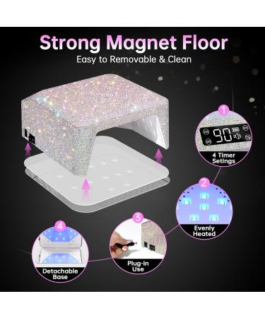 UV LED Nail Lamp 96W - Professional Quick Dry Curing Light for Salon & Home | 4 Timer Settings Auto Sensor A-white Sparkly Gel Polish Dryer - Buy Online on SooperMarket.com