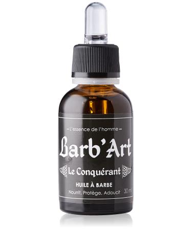 Barb'Art - Dry Beard Oil - Beard Care - Organic Oils of Argan Apricot Kernel and Olive Oil - "Le Eroberant" - 30 ml